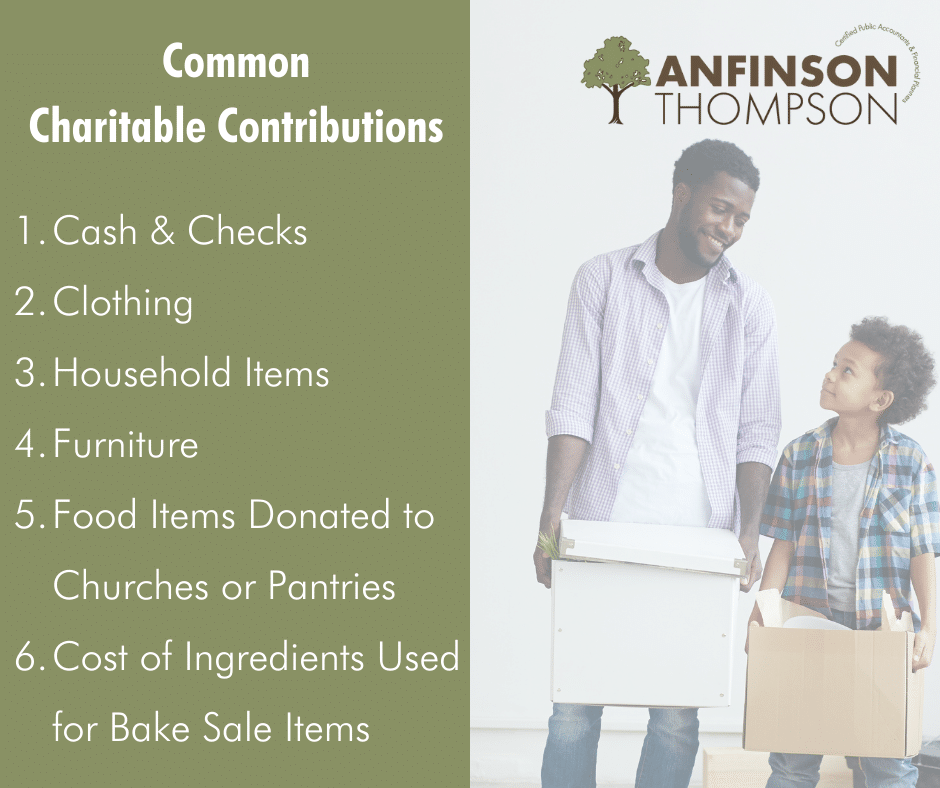 Charitable Contributions and Tax Deductions Anfinson Thompson & Co.