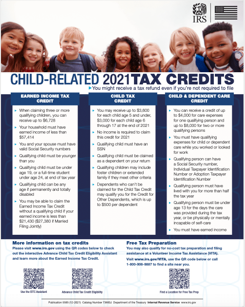 child-related tax credits for 2021